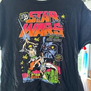 Star Wars Black Graphic Short Sleeve Tee - Vintage Comic Print
